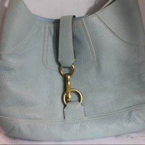 Authentic COACH Hamilton Pebble Leather HOBO Bag, Light Blue Great Condition